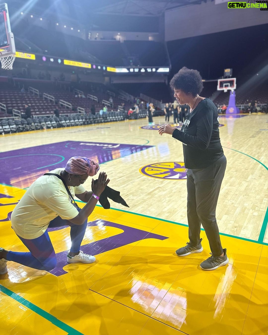 Leslie Jones Instagram - Yoooooo I met CHERYL MILLER!! I’m screaming!! She is a legend! Sometimes I can’t believe the folks I get lucky to meet!! @la_sparks played their asses off tonight!!