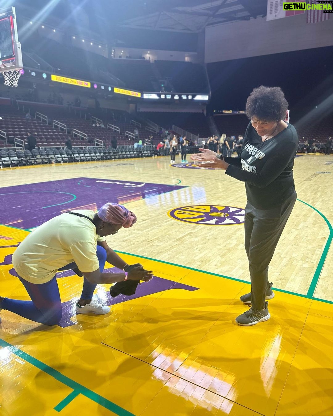 Leslie Jones Instagram - Yoooooo I met CHERYL MILLER!! I’m screaming!! She is a legend! Sometimes I can’t believe the folks I get lucky to meet!! @la_sparks played their asses off tonight!!