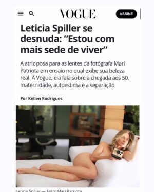 Letícia Spiller Instagram - Um prazer sem tamanho finalizar o ano expandindo os horizontes e ampliando o alcance da minha história como fotógrafa. Há 15 anos que fotografo pessoas anônimas com um intuito de fazê-las entender a potência que possuem e que sim, todos são maravilhosos na sua individualidade. 

Agora lanço o Projeto “NO OFF - Quem é você atrás das câmeras”? 

Trazendo personalidades famosas pelo grande público, frequentemente retratadas em produções grandiosas e com uma estética impecável.

A proposta central é convidar essas figuras influentes a abandonarem suas personas, buscando capturar o que vai além delas: indivíduos autênticos, com sua própria beleza real.

O propósito desse projeto é promover uma jornada de transformação coletiva, permitindo que o público enxergue seus artistas favoritos como pessoas reais, sem retoques, celebrando a autenticidade de ser quem realmente são. 

Ter a Letícia como a primeira mulher participante desse projeto foi grandioso pra mim. Uma mulher madura, sensível, forte e divertida.

Sempre soube que seria incrível nosso 
encontro. Mas foi um encontro real de duas mulheres com as mesmas questões que passam pelas mesmas situações. E por essa verdade, esse encontro foi além. 

Quero agradecer ao meu time ( porque ninguém faz nada sozinho ) pelo empenho. 

Nós acreditamos nitidamente no potencial um do outro desde o primeiro momento e essa confiança é o que faz toda a  diferença no resultado de qualquer projeto. 

Estamos só começando! ✨