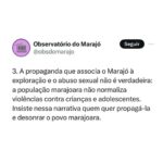 Letícia Spiller Instagram - Há 2 anos eu estava gravando no Pará, e aproveitei para conhecer a Ilha do Marajó. Um lugar lindo, com paisagens maravilhosas, natureza abundante e riquezas culturais. Conheci o carimbó,muitas coisas da cultura local, como as cerâmicas marajoaras.... Um lugar lindo, mas que por trás de tanta beleza e cultura maravilhosa, infelizmente acontece esse tipo crime, que é inadmissível, inacreditável e abominável! A gente precisa denunciar, jogar luz nesse tema, cobrar das políticas públicas uma solução para que isso pare de acontecer. E não somente na Ilha do Marajó, mas em tantos cantos desse Brasil, que ficam invisíveis. Nossas crianças não merecem passar por isso. Arrasta pro lado 👉