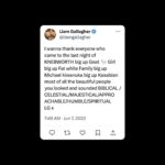 Liam Gallagher Instagram - BiBLICAL / CELESTIAL/MAJESTICAL/APPROACHABLE/HUMBLE/SPIRITUAL LG x KNEBWORTH 22 out 11.8.23. Pre-order at link in bio. Knebworth Park