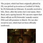 Lil Dicky Instagram - “Dave” the tv show. Fx networks and Hulu in March!!!!!!!!!!!