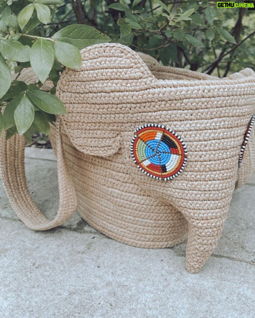Lily Aldridge Instagram - This @LOEWE Elephant basket bag has been created in collaboration with the #KnotOnMyPlanet campaign. Its eyes are hand-beaded by Samburu craftswomen 🐘 The proceeds go to the @ElephantCrisisFund, helping to secure a future for elephants 🫶 Did you know... that elephants lie down for an average of 2 hours a night and snooze during the day standing up 🥰 Shop yours on loewe.com #LOEWEkomp #KnotOnMyPlanet @samburutrust @knotonmyplanet @jonathan.anderson