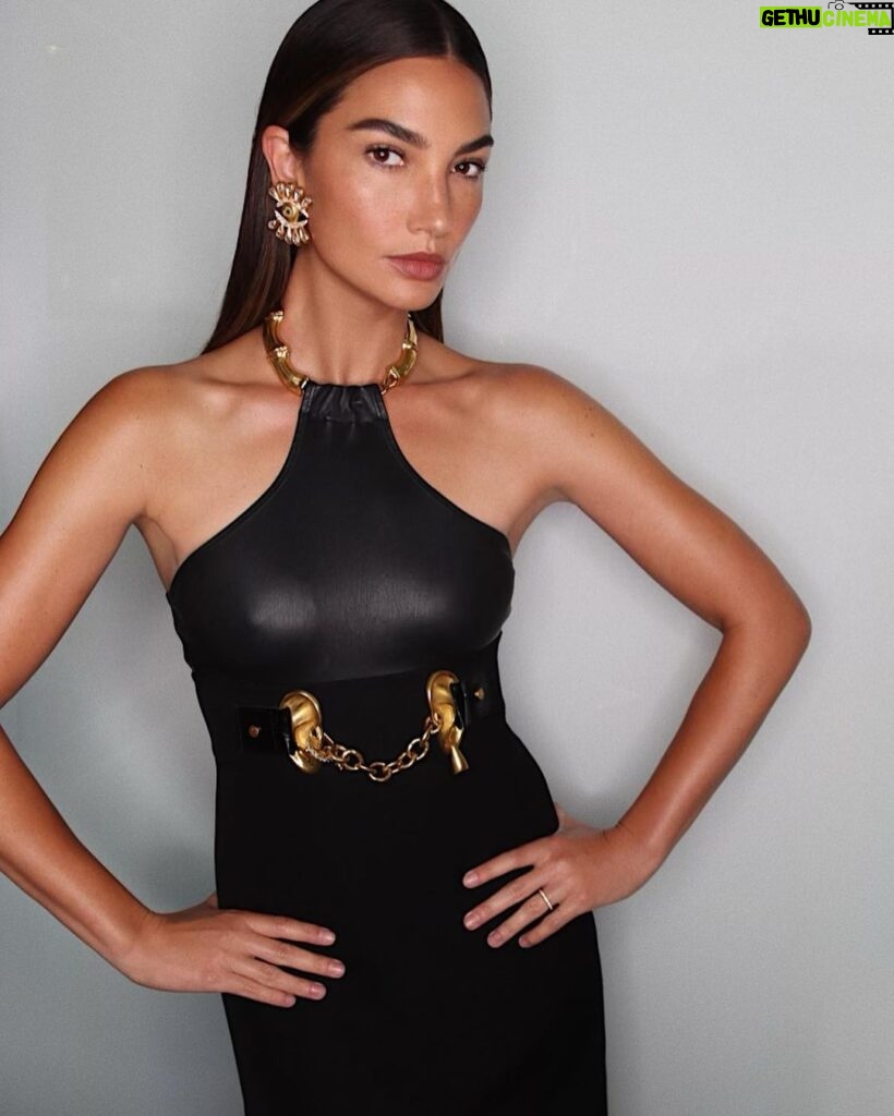 Lily Aldridge Instagram - @Schiaparelli by @DanielRoseberry ❤️‍🔥 Daniel thank you for having me at your show! The fashion, the setting, the music! STUNNING 🥀 Styled by @daniellegoldberg Makeup by @hungvanngo Hair by @daniellepriano Merci @piergiorgio 🖤🥀