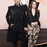 Lily Collins Instagram - Date night at @ysl. @anthonyvaccarello how do you constantly redefine “cool” and elevate what it means to be truly, authentically chic? Your shows are always such a gift to witness and your clothes, an honor to wear. Thank you for having us!…