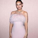 Lily James Instagram – Pink on pink. A Vanity Fair throw back. 💗 
by @pipbourdillon in @versace and @cartier Beverly Hills, California