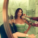 Lily James Instagram - Getting ready for the ‘Whats Love Got to Do with it?’ Premiere in London. My friend @pipbourdillon takes a mean photograph. Xx