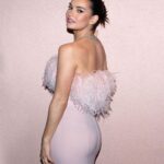 Lily James Instagram – Pink on pink. A Vanity Fair throw back. 💗 
by @pipbourdillon in @versace and @cartier Beverly Hills, California