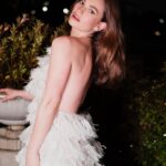 Lily James Instagram – Magical time in Rome with Finalmente l’Alba. 🇮🇹
Thank you so much @maisonvalentino for the most stunning gown for the premiere 🤍
Photos in the dark in Rome in Valentino by @clementina.dirobilant were captured in minutes before rushing to the film. Grazie millie! Rome, Italy