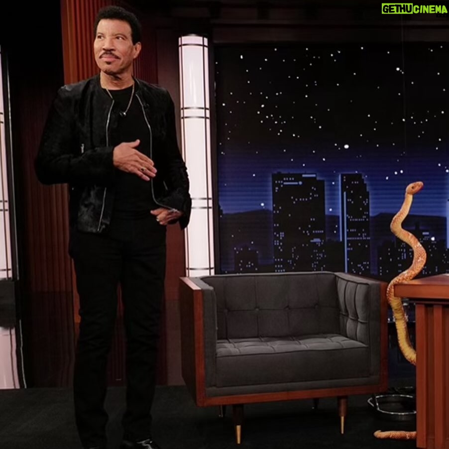 Lionel Richie Instagram - The suspense is over! The snake is out of the bag... 🐍💥 did you see me loose it on @jimmykimmellive ? 😩