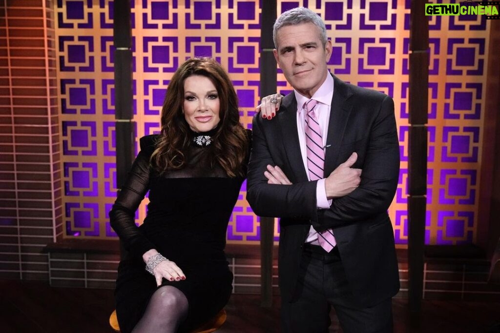 Lisa Vanderpump Instagram - A little alone time with @bravoandy … much to discuss! #VanderpumpRules #WWHL Photo credit: Charles Sykes