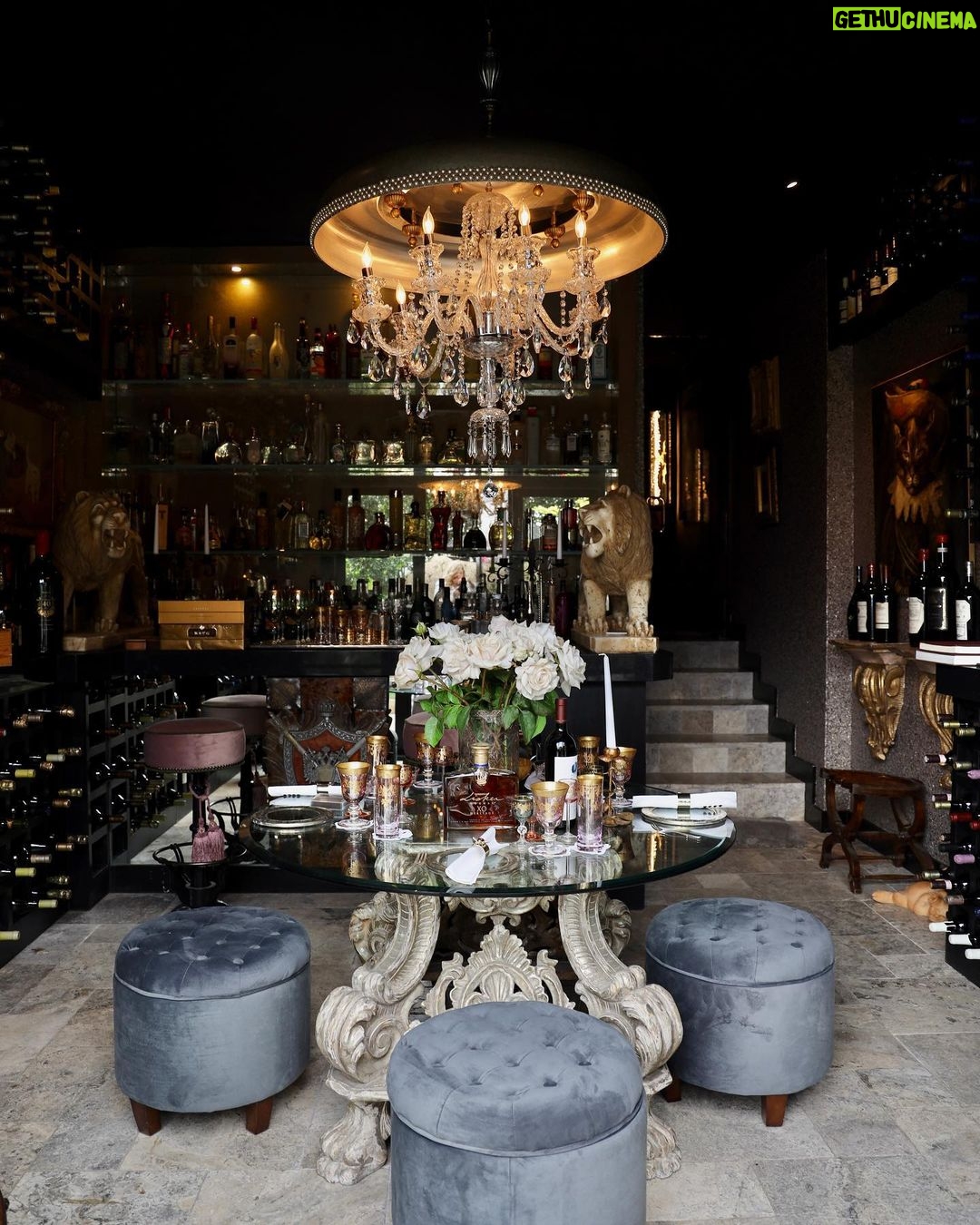 Lisa Vanderpump - 58.1K Likes - Love our new sexy refurbished media room and wine cellar 😍 Thank you @elitehts for making these beautiful chairs (and thank you Tara - dealing with an obsessively compulsive designer is not easy but you made it so!) and of course @vanderpumpalain for the stunning lights. #VanderpumpAlain #FauxFur