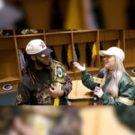 Liv Morgan Instagram – Before @wwe’s #SmackDown comes to Green Bay on Friday, superstar @yaonlylivvonce stopped by @lambeaufield to chat with @showtyme_33 & surprise him with a #Packers Legacy Title Belt. 🎤🎥 #GoPackGo Lambeau Field