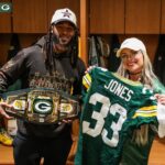 Liv Morgan Instagram – @wwe Superstar @yaonlylivvonce is here! Liv Morgan took a tour of @lambeaufield & surprised @showtyme_33 with a #Packers WWE Legacy Title Belt. 🏆 #GoPackGo Lambeau Field