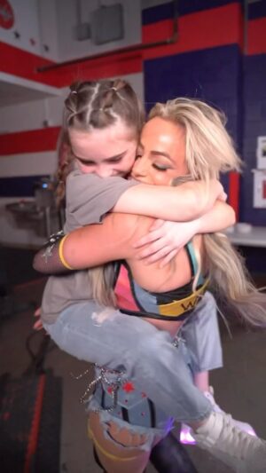 Gionna Daddio Instagram - After @yaonlylivvonce saw her new friend crying following her loss, she invited her backstage for a special moment! 🥹 #SmackDown