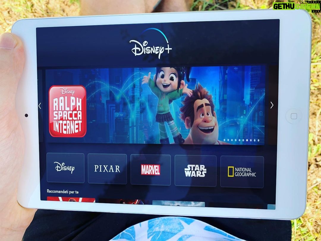Lorenzo Ostuni Instagram - Se volete sentire la mia soave voce mentre siete appoggiati ad un albero, vi basta portare in vacanza l’iPad con @disneyplusit e mettere Ralph Spacca Internet, così spargete la mia voce per il mondo e diventerò immortale come l’albero #disneyplus #adv