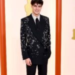 Lorenzo Zurzolo Instagram - No words to describe the emotion I am feeling here at 95th Oscar night in Los Angeles as part of the cast of EO by the great Maestro Jerzy Skolimowski, nominated for Best International Feature Film. Best of luck to EO and all fingers crossed for tonight!!! 😬😬 Total look @gucci Hair and make up @guccibeauty