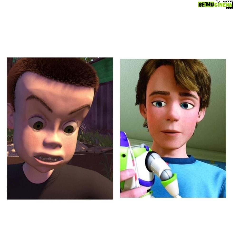 Louis Partridge Instagram - A year apart. Apparently growing up means morphing into different Toy Story characters…