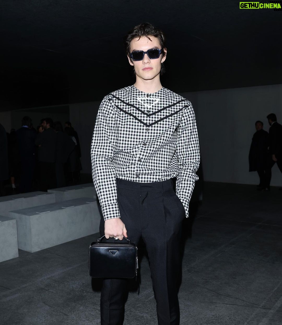 Louis Partridge Instagram - Lavley time. Lavley people #sirrafsimons #pradafw23
