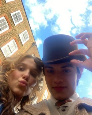 Louis Partridge Instagram - 3 day countdown!!! 🍾💐Enola Holmes 2 out on Friday everyone. Been a while but we’re back and even better baby💃💃💃