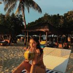 Lovi Poe Instagram - Just me, myself, and my buko juice ☺️🥥