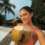 Lovi Poe Instagram - Just me, myself, and my buko juice ☺️🥥