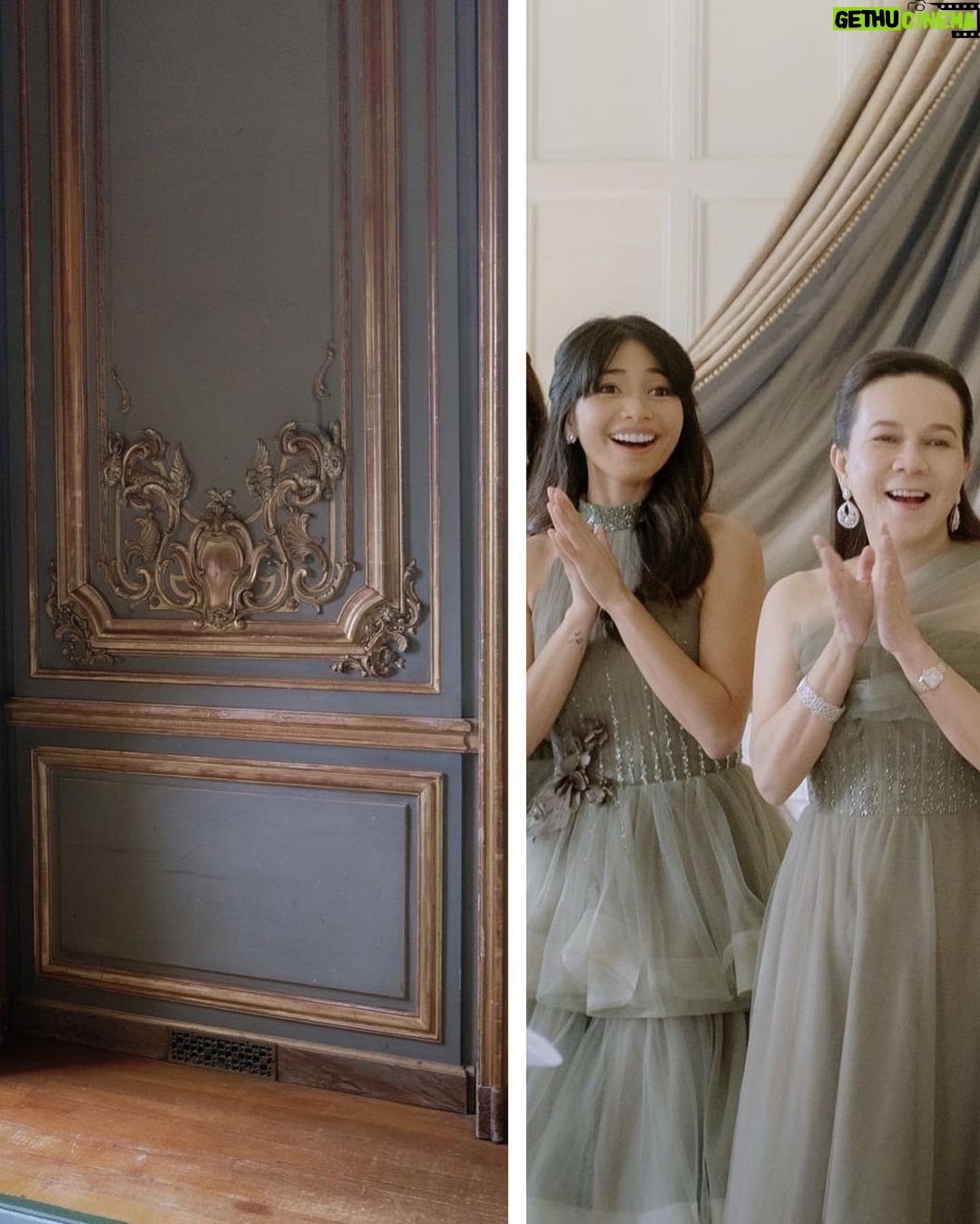 Lovi Poe Instagram - Cue in the tears, laughter and more champagne with this bride tribe. ♥️ Beyond grateful to all my bridesmaids for the walk down memory lane, for giving me moments of stillness and sharing stories that will make my tummy ache. 🥂 Love this sisterhood who are all extra beautiful and ethereal in moss green dresses by @chynnamamawal Cliveden House