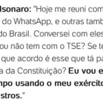 Luís Ernesto Lacombe Instagram - A canalhice de um jornal… Manchete da Folha/Uol: “PF tem vídeo em que Bolsonaro diz que iria ‘entrar em campo com seu exército’”. E a transcrição do que diz Bolsonaro no tal vídeo: “EU VOU ENTRAR EM CAMPO USANDO O MEU EXÉRCITO, MEUS 23 MINISTROS”.