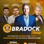 Luís Ernesto Lacombe Instagram - Estreia HOJE o jornalista Lacombe como apresentador do telejornal Bradock Show, com Rodrigo Constantino, Gustavo Lopes e participação especial de Sikera Júnior. Siga o @bradockshow