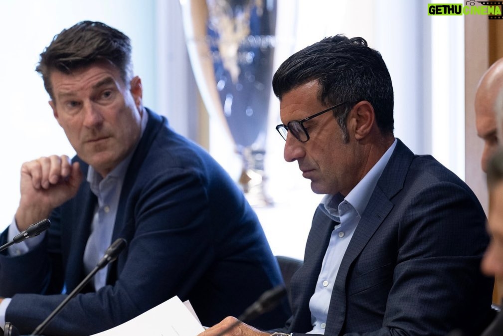 Luís Figo Instagram - The UEFA Football Board held its inaugural meeting at the House of European Football in Nyon, Switzerland, reflecting on various topics, including the Laws of the Game and refereeing matters such as the line of intervention, VAR, the handball rule and player behaviour.