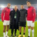Luís Figo Instagram - ALL STARS EUROPE vs ALL STAR AMERICA football game in Wuhan, so many friends 👌🤩Thks for all the support, love and respect 🇨🇳⚽️ Wuhan, China