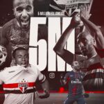 Lucas Moura Instagram - 5 milhões de motivos para eu querer ser SEMPRE melhor! Obrigado a todos os meus seguidores por cada interação, por todo apoio e carinho. Que DEUS abençoe cada um de vocês. #ObrigadoJESUS