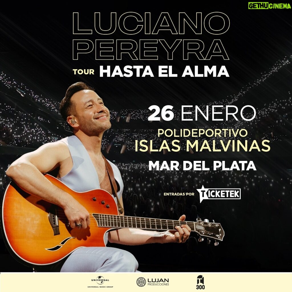 Luciano Pereyra Instagram - #MarDelPlata nos vemos el 26 de enero para cantarnos #HastaElAlma! 🌊🌊🏖️🏖️😁😁 Que lindo, no??? 🎫 bit.ly/MDQ_2024 Estadio Polideportivo Islas Malvinas