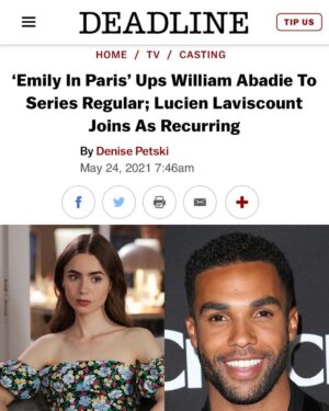 Lucien Laviscount Instagram - Let the adventures begin 🇫🇷 

@emilyinparis #netflix