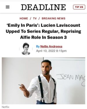 Lucien Laviscount Instagram - MERCI!
Un, deux, SEASON THREE... 🇫🇷

#EmilyinParis