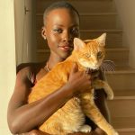 Lupita Nyong'o Instagram - This past weekend’s panoramic view and a little Yoyo, too! (Thank you, Gucci for his first high fashion kitty collar!) 🐈 #YOYOYYO @LACMA Art+Film Gala 💃🏿: @Gucci 💍: @DeBeersOfficial 💇🏿: @LarryJarahSims 🎨🖌️: @NickBarose 💅🏿: @NailzbyVee Styled by @micaela LACMA Los Angeles County Museum of Art