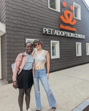 Lupita Nyong'o Instagram - Introducing my new companion, Yoyo!
I have historically been afraid of cats, but when my life was altered instantly recently, a little voice whispered to me that it was time to embrace change and new possibilities. So, a dear friend (shoutout Palmer Hefferan!) held my hand through the process and took me to visit my first animal shelters. I fostered Yoyo from Best Friends Adoption Center, and 3 days into it, I knew I could not give him up.
What I have learned about him already:
•  He LOVES company
•  He LOVES his food
•  He is extremely careful and rarely drops things
•  He is very picky about his wand toys
•  He only drinks running water
•  The bugs in the house don’t stand a chance
•  He can’t be trusted around supplements!
I never understood people whose phones were full of photos and videos of their pets - now I am one of those people! It may look like I saved Yoyo, but really, Yoyo is saving me. #YOYOYYO #Caturday 

And shoutout to the fantastic staff at @bestfriendsanimalsociety for being so warm, helpful and patient with me!