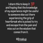 Lupita Nyong'o Instagram - There are much more important things going on in the world right now, and my thoughts are with those who are deeply suffering. At this moment, it is necessary for me to share a personal truth and publicly dissociate myself from someone I can no longer trust… I find myself in a season of heartbreak because of a love suddenly and devastatingly extinguished by deception. I am tempted to run into the shadows and hide, only to return to the light when I have regained my strength enough for me to say, “Whatever, my life is better this way.” But I am reminded that the magnitude of the pain I am feeling is equal to the measure of my capacity for love. And so, I am choosing to face the pain, cultivating the courage to meet my life exactly as it is, and trusting that this too shall pass. The promise, they say, is that a tender heart is what gives birth to fearlessness. I hope it’s true… I share this to keep it 💯, and hoping that the knowledge of my experience might be useful to someone else out there experiencing the grip of heartbreak who is poised to try and escape from the pain and miss out on the wisdom that comes from it.  #Breakup Let’s face our pain so we don’t spread it.