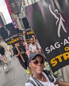 Lupita Nyong'o Instagram - We didn’t want to strike, but now is the time to take ACTION. Inspired, fired up and united on the picket line with my fellow actors and writers this week. I know we stand on the right side of history for a more fair, secure and dignified livelihood for the many. #SAGAFTRAStrong #WGAStrong