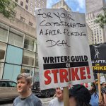 Lupita Nyong’o Instagram – We didn’t want to strike, but now is the time to take ACTION. Inspired, fired up and united on the picket line with my fellow actors and writers this week. I know we stand on the right side of history for a more fair, secure and dignified livelihood for the many. #SAGAFTRAStrong #WGAStrong