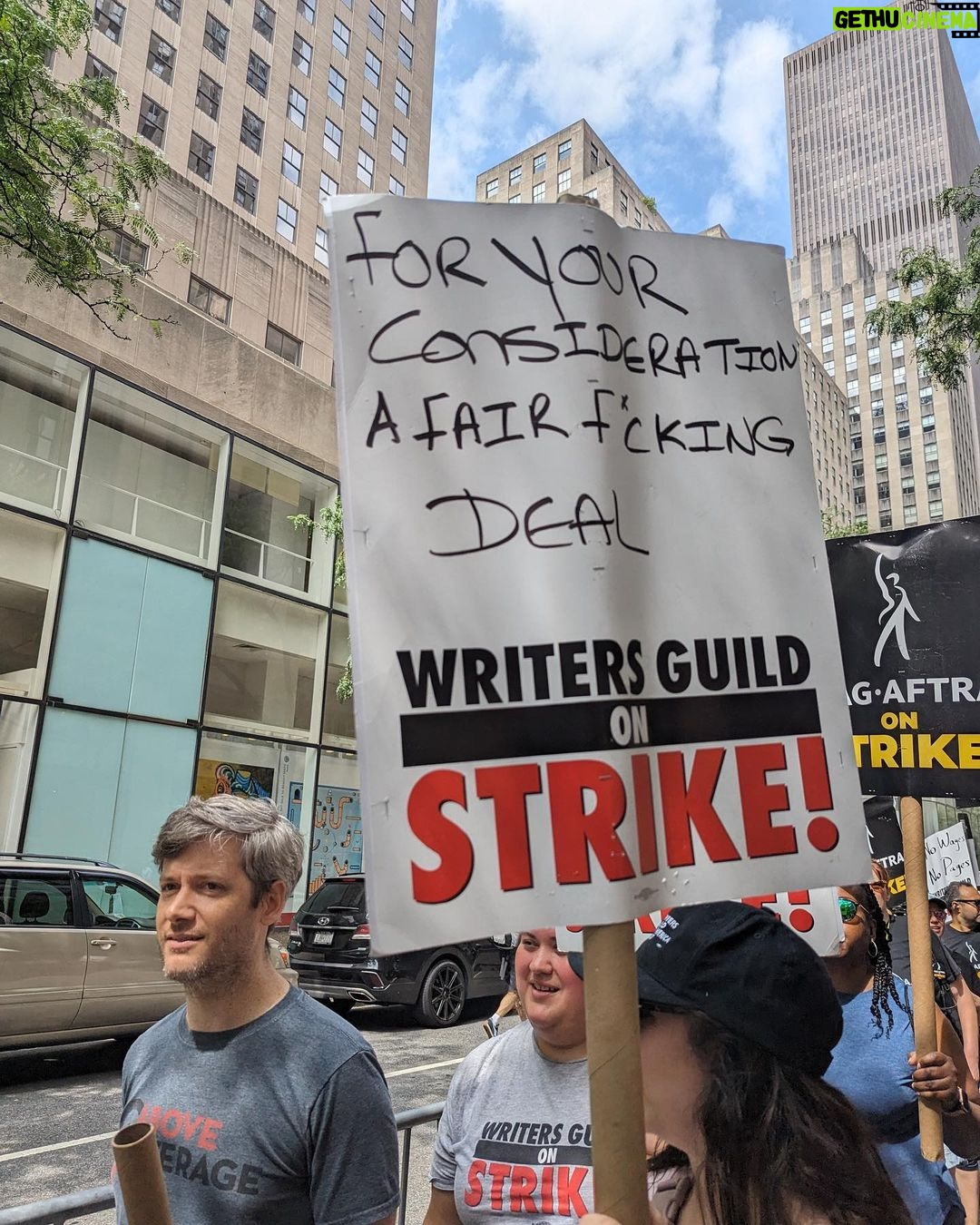 Lupita Nyong'o Instagram - We didn’t want to strike, but now is the time to take ACTION. Inspired, fired up and united on the picket line with my fellow actors and writers this week. I know we stand on the right side of history for a more fair, secure and dignified livelihood for the many. #SAGAFTRAStrong #WGAStrong