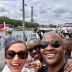 Lupita Nyong'o Instagram - Don’t forget to stop and breathe in the moment! 💜💖 Pressing pause and taking in these magnifique moments from my trip to Paris. Merci @debeersofficial and @chanelofficial for a wonderful week. 1. Chanel show with iconic Parisian view. (They painted the cobblestones to match my outfit!) 2. Summer in Paris is verdant 3. Gooooood Foooooooooood 🤤 4. Reunion with @rashidajones & @Selema 5. Love in Coco Chanel's apartment 😱😍🛋️👩🏿‍🤝‍👨🏿 6. My message for Coco Chanel 💌 7. Dreams of holding court like Coco on the iconic staircase 8. And a cheeky make-up moment!