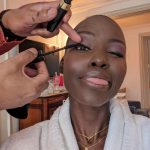 Lupita Nyong'o Instagram - Don’t forget to stop and breathe in the moment! 💜💖 Pressing pause and taking in these magnifique moments from my trip to Paris. Merci @debeersofficial and @chanelofficial for a wonderful week. 1. Chanel show with iconic Parisian view. (They painted the cobblestones to match my outfit!) 2. Summer in Paris is verdant 3. Gooooood Foooooooooood 🤤 4. Reunion with @rashidajones & @Selema 5. Love in Coco Chanel's apartment 😱😍🛋️👩🏿‍🤝‍👨🏿 6. My message for Coco Chanel 💌 7. Dreams of holding court like Coco on the iconic staircase 8. And a cheeky make-up moment!