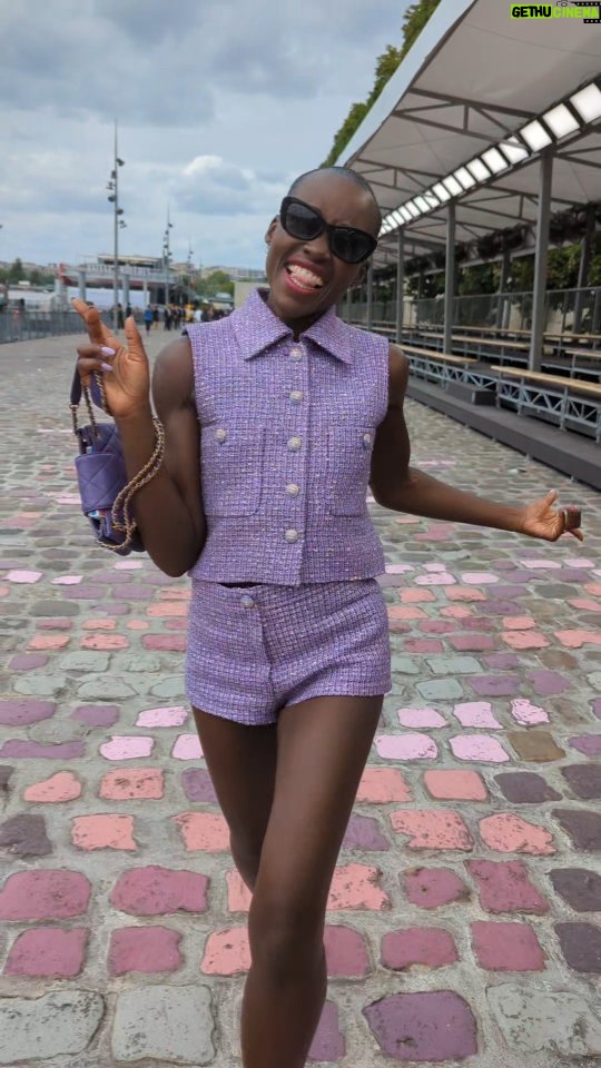 Lupita Nyong'o Instagram - Running the streets of Paris with @flyanaboss!!! @chanelofficial #hautecouture