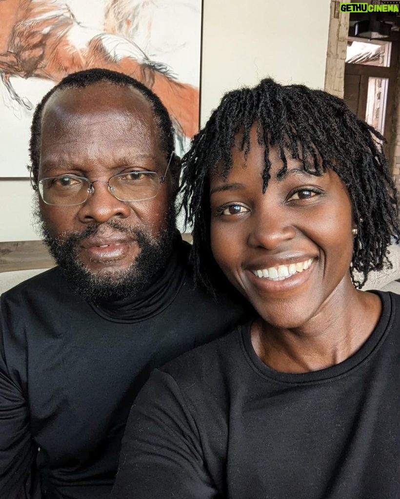 Lupita Nyong'o Instagram - A teacher, leader, a husband and dad ❤️ A guiding light, you're our launching pad 💡 Daddy, Daddy, we love you 🙏🏿 Wishing my dad @anyangnyongo a wonderful #FathersDay with deep gratitude for your example and love! 💌 Swipe to see where I get my performance chops from 🥰