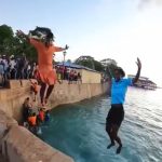 Lupita Nyong'o Instagram - I had an amazing time jumping with these incredible divers when I visited Zanzibar. Next time, head first!! 😜 🌊