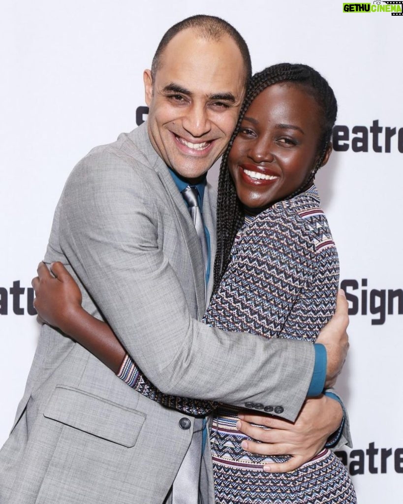 Lupita Nyong'o Instagram - One of the sweetest joys in life is watching your dear friends blossom, so let me take a moment to give it up for my heart blood, Saheem Ali (@saheemscene)🌻🌻🌻 In his directorial debut on Broadway this year, Saheem scored a Tony nomination for Best Direction of a Play for the tour-de-force, laugh-out-loud @fathambway. When I was 14 years old, Saheem and I met onstage in Kenya – he was Mercutio, I was Juliet. We didn't become friends until 15 years later when we met in NY, both out of college and trying to figure out life as immigrants. We met up at a reading of a new play, and on our walk to get some tea (like true Kenyans), he opened up to me in an unprecedented way, and I followed suit. Our friendship grew steadily from that point. We've sprouted creatively, navigated life’s thorns, and branched out together in a way that has made my life better and brighter over the last decades. So today, join me in stopping to smell the roses in honor of Saheem and all the friends who help us belong, make us belly laugh, and inspire us to invest in ourselves and our dreams. 💗🌼 I love you, Saheem! Can’t wait to celebrate you tomorrow night at the #TonyAwards. 🌟