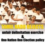 M. K. Stalin Instagram - Today marks a watershed moment for Tamil Nadu as we take a decisive stand against Union BJP Government's authoritarian agenda. We refuse to be treated as second-class citizens and have unanimously passed two resolutions: one to shield our state from unfair delimitation exercise, ensuring that we are not punished for our socio-economic progress and successful population control measures; and another staunchly opposing the undemocratic #OneNationOneElection fantasy, which threatens the very fabric of our diverse democracy. Tamil Nadu's resolve is unyielding, our spirit indomitable. #DefendDemocracy #RejectBJP