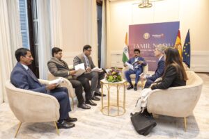 M. K. Stalin Instagram - Wrapped up exhilarating talks with top executives from Spain's industrial giants – #Gestamp, #Talgo, and #Edibon. Convinced them of the boundless opportunities in Tamil Nadu, India's manufacturing powerhouse. Thrilled to seal the deal with Edibon, securing a massive investment of Rs. 540 crores!

Also had a fruitful discussion with #Mabtree, a company engaged in R&D in immunotherapies.

A fitting finale to the successful visit to Spain. With such fruitful results, I will be departing from Spain tomorrow and longing to see you all after quite a few days, which feel like eternity to me. Similarly, I am grateful to the Tamil community in Spain for the warm welcome and hospitality they have shown me.