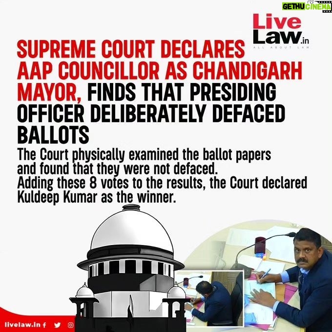 M. K. Stalin Instagram - The Hon'ble Supreme Court's ruling in the #ChandigarhMayorPolls is a beacon of justice and the rule of law. By invoking rarest power under Article 142, the Court has not only upheld fairness but also decisively set aside the electoral malpractice engineered by the Presiding officer. This triumph for integrity and democratic principles sends a resounding message of Indian Democracy and a warning to the manipulative tactics of the BJP, ahead of General Elections 2024.